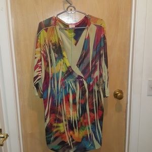 Daniel Benjamin multicolored V neck Top size 3X